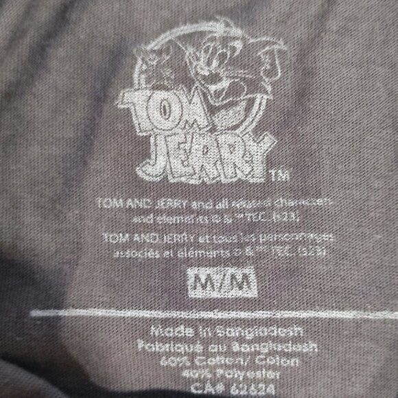 Tom & Jerry graphic T-shirt short sleeve grey girl's size M - Picture 5 of 7